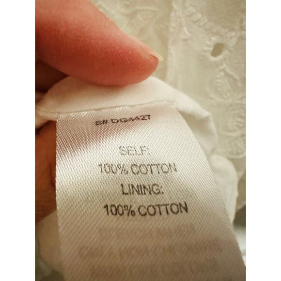 SLATE & WILLOW White Lace Eyelet Sleeveless 100% Cotton Midi Dress Size Medium - Picture 15 of 16